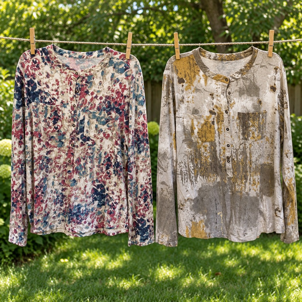 Relativity Womens 1X Lot of 2 Abstract Print Henley Tops Long Sleeve Pockets